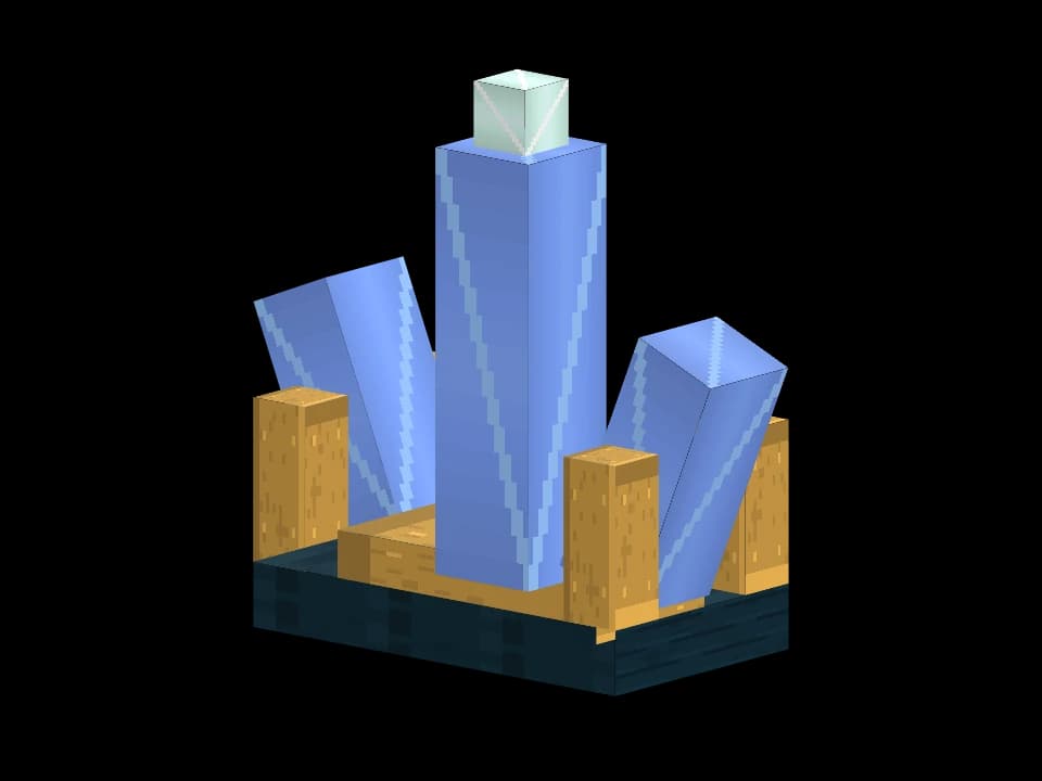 One of the city's three portal relics, with a forked silhouette made to be recognized at a glance.